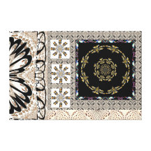 Lona envuelta collage negro beige lona envuelta para galerías