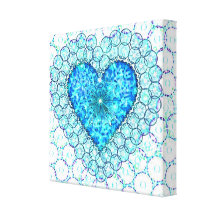 Lona envuelta corazón azul impresion de lienzo