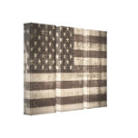 Lona envuelta de la bandera americana del vintage impresion de lienzo