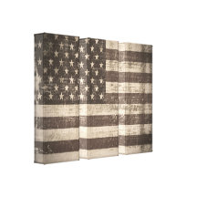 Lona envuelta de la bandera americana del vintage impresion de lienzo