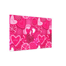 Lona envuelta diseño de los Lollipops del corazón Lona Envuelta Para Galerias