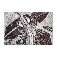 Lona envuelta doodle del loco del Gecko Lienzo Envuelto Para Galerías