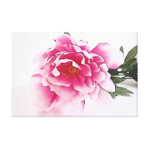 Lona envuelta ejemplo rosado elegante del Peony Impresión En Lienzo Estirada