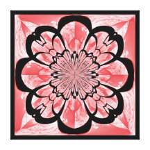 Lona envuelta flor coralina del fractal impresiones en lona estiradas