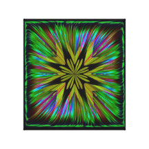 Lona envuelta flor de la estrella del oro verde impresión en lona