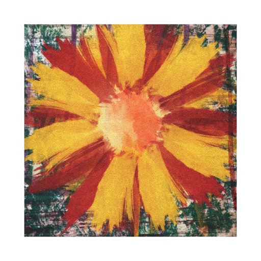 Lona envuelta, flor del Grunge Impresion De Lienzo