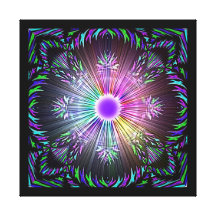 Lona envuelta fractal azul púrpura impresiones en lona
