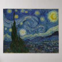 Lona grande Vincent van Gogh de la noche estrellad Poster