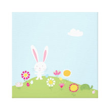 Lona linda del conejito de pascua de los niños impresiones en lona