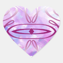 Lona pintada y diseño adornado pegatinas de corazon personalizadas