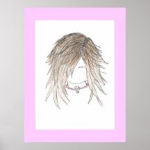 Lona punky del chica del gótico poster