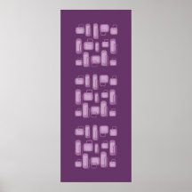 Lona retra púrpura y de la lila enrrollada de los  poster