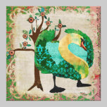 Lona tropical de la historia del cisne impresiones de lienzo