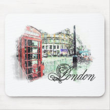 Londres coloreó bosquejo tapete de raton