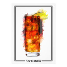 Long Island heló bosquejo del marcador del cóctel  Invitación Personalizada