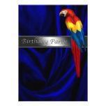 Loro azul cualquier fiesta de cumpleaños del númer invitacion personalizada