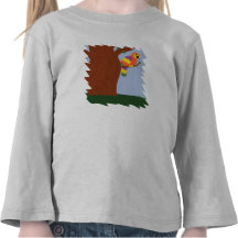 Loro en un arte caprichoso del dibujo animado del  camiseta