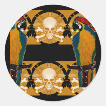 Loros del pirata pegatina redonda