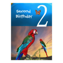 LOROS HÍPERES/segunda fiesta de cumpleaños Turquas Anuncio Personalizado