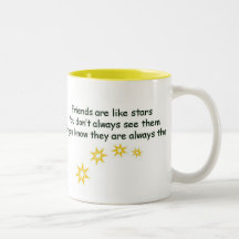 Los amigos son como las estrellas tazas de café