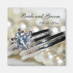 Los anillos y las perlas ahorran el imán del boda 
