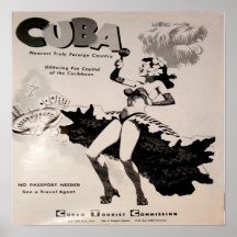 Los años 50 de Cuba negros y impresión blanca Impresiones