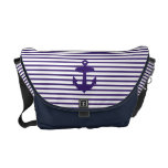 Los azules marinos anclan y las rayas del marinero bolsas messenger