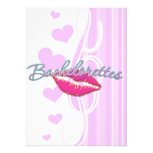 los bachelorettes rosados de los labios van de fie invitacion personalizada
