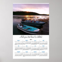 Los barcos atracaron en el calendario de pared anu impresiones