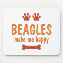 Los beagles me hacen feliz alfombrilla de ratones