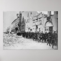 Los belgas entran Dendermonde de nuevo 1918 Impresiones