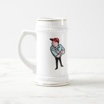 Los brazos del mecánico cruzaron a la llave ingles tazas