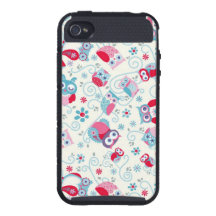 los búhos divertidos femeninos lindos de las caras iPhone 4 cobertura