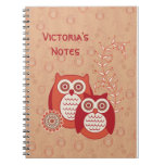 Los búhos retros personalizaron el cuaderno