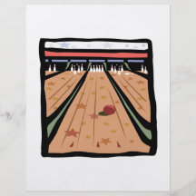 Los carriles de los bolos tarjetón