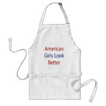 Los chicas americanos miran mejor delantales