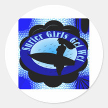 Los chicas de la persona que practica surf consigu pegatina