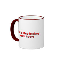 Los chicas juegan a hockey con el corazón/el hocke tazas de café