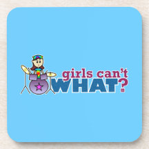 ¿Los chicas no pueden QUÉ? Logotipo del batería de Posavasos De Bebidas