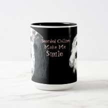 Los collies barbudos me hacen la taza de la sonris