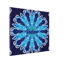 Los corazones azules de Shalom del hebreo envolvie Impresiones En Lienzo Estiradas