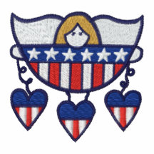 Los corazones colgantes patrióticos los E.E.U.U. b Camiseta Polo