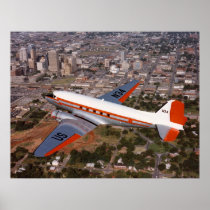 Los DC3 de FAA - N34 sobre el Oklahoma City - 1987 posters