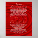 Los desiderátums "desearon cosas", prosa en rojo posters