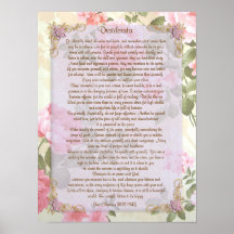 Los desiderátums "desearon cosas", prosa floral poster