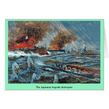 Los destructores japoneses del torpedo felicitacion 