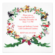 Los doce perros de la invitación del navidad