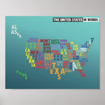 Los E.E.U.U. en poster de las palabras