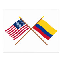 Los E.E.U.U. y banderas cruzadas Colombia Postal