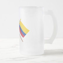 Los E.E.U.U. y banderas cruzadas Colombia Taza De Café